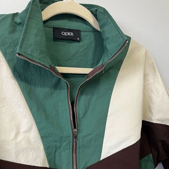 CIDER Zip Up Cropped Jacket with Drawstring Waist S - Picture 2 of 3